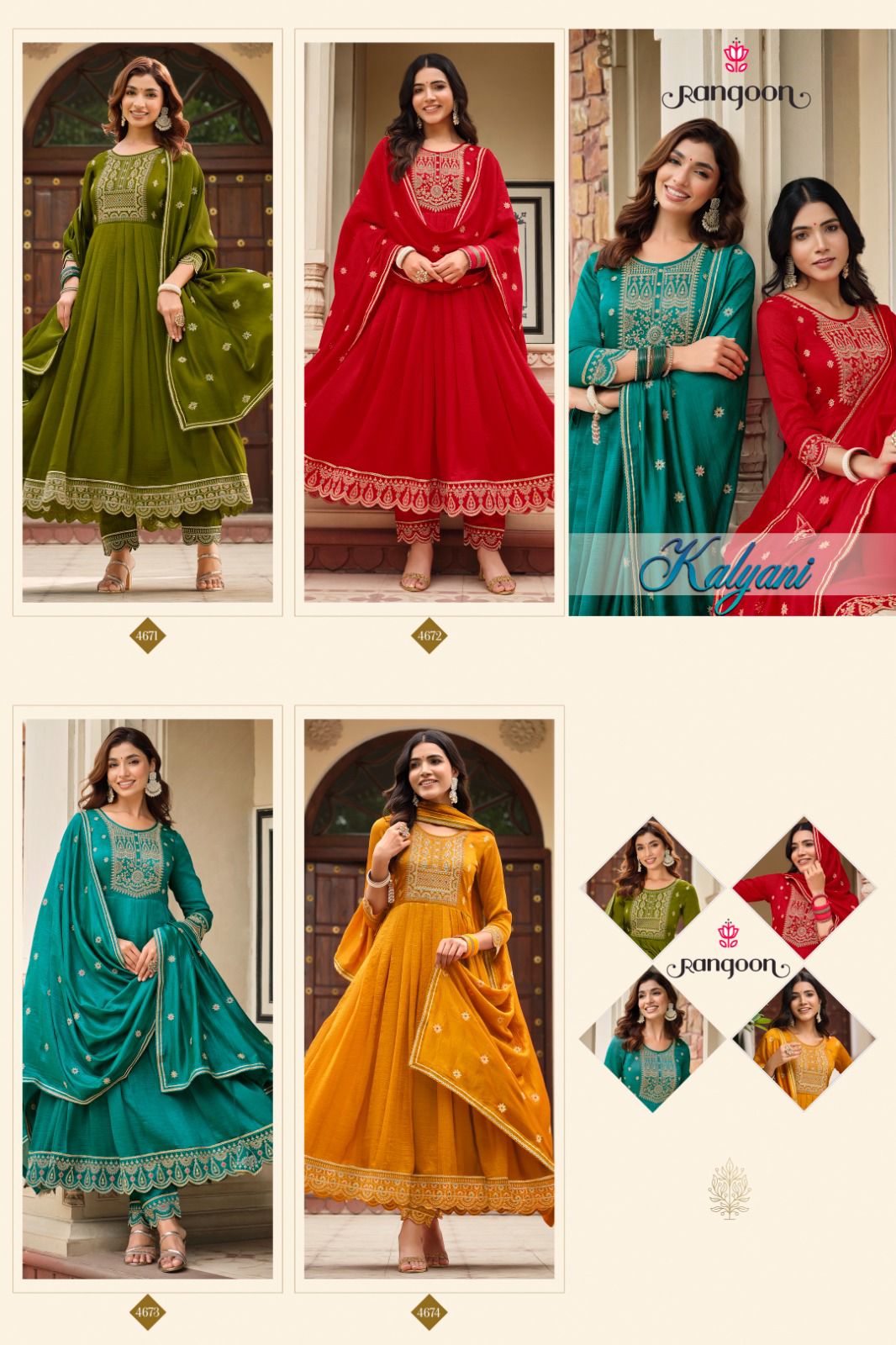 Kalyani By Rangoon Anarkali Readymade Suits Catalog